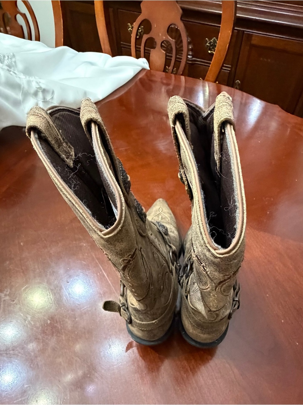 Durango Brown Heart Accent Western Cowgirl Boots - Picture 3 of 7